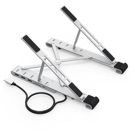 Choetech multifunktionell laptopstation PD / USB-C HDMI (4K/30Hz) / 2xUSB-A / 1xUSB-C / SD/TF svart