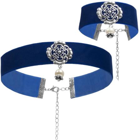 Tectake Halsband Och Armband Silberwald Blå