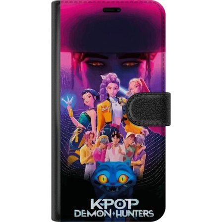 Yhteensopiva Lompakkokotelo Samsung Galaxy A26 Kpop Demon Hunters juliste värikkäillä sankareilla, neonvaloilla ja eeppisellä fantasia-anime-estee