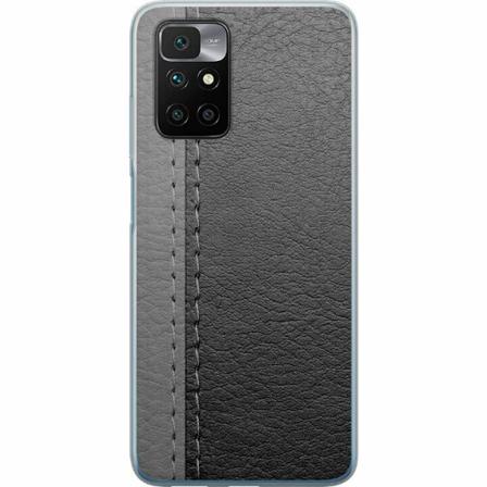 Xiaomi Redmi 10 Genomskinligt Skal Black & Grey Leather