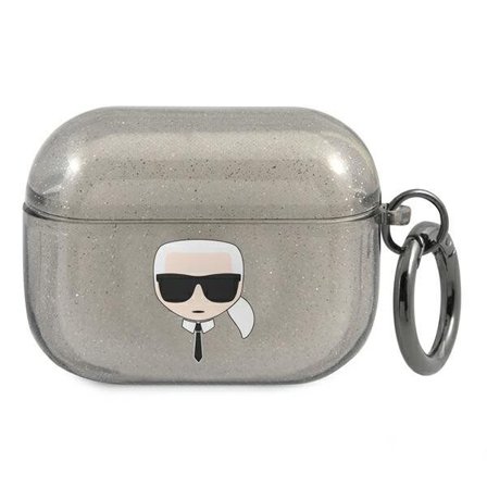 Karl Lagerfeld Glitter Karl's Head Fodral för AirPods Pro - Svart