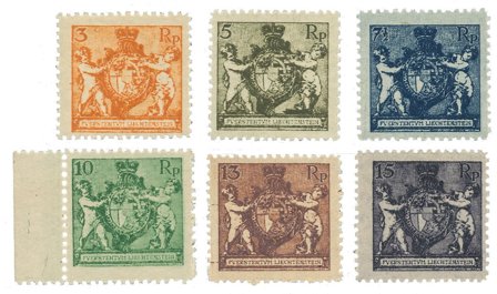 Liechtenstein 1921 - MICHEL 47/52B - Postfrisk