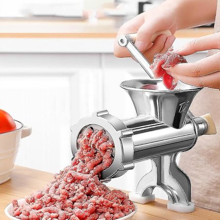 Manuel Kødkværn Pølsemaskine med Fyldningsrør Krydderi Grinder