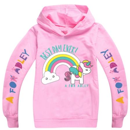 En för Adley Kids Hoodie Huvtröja+byxor Outfits Sweatshirt Present pink 150cm
