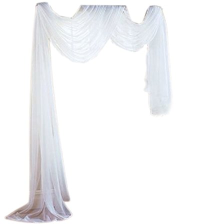 Skir himmelseng Gardin Elegant Voile Vindue Sjal Bryllup Bue Drapere Valance
