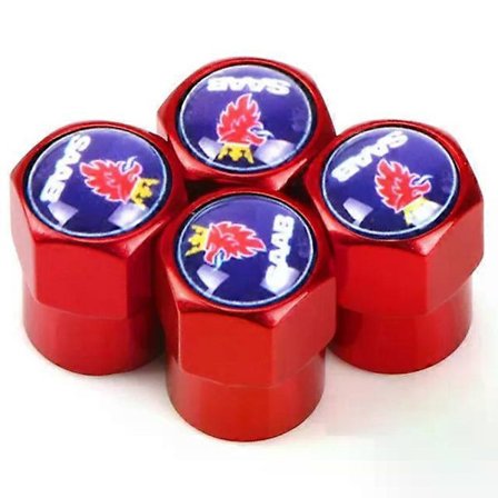 4 st Universal Nya Metall Hjul Däck Ventilkåpor Lämpliga Kompatibla med SAAB SCANIA 9-3 93 9-5 9 3 9000 9 5 Biltillbehör shry