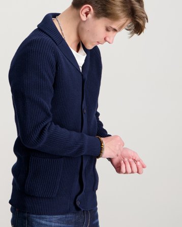 Brand Island KEITO CARDIGAN KNIT KID Blå Tröjor Kille - Kids Brand Store