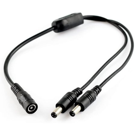 Dc 2.1 5.5mm 1 Till 2 Strömadapter Splitter Konverterkabel 12v 24v Dc För Cctv Led-ljus