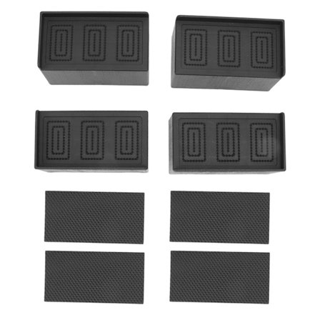 L-formade rektangulära möbelhöjare i gummi, stapelbara soffhöjare för bord, soffa, stol, säng