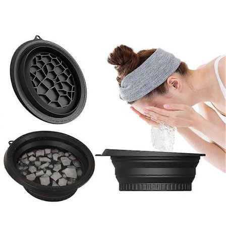 1 stk. Silikone Facial Ice Bath Bowl til Hudpleje Kold Terapi Bærbar Foldbar Hurtig Køling til Kvinder Piger