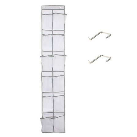 12-facks förvaringsväska i non-woven tyg, hängande skoförvaring, hushållsartiklar för bakom dörren, vit