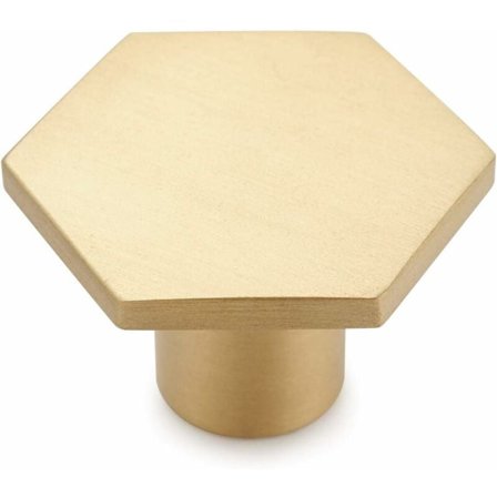 10 stk. massive messing skabsknopper skuffegreb kobber dekorative møbelknopper møbelgreb guld sekskantet 30mm