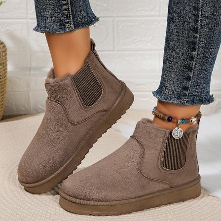 Vinter Kvinder Sne Støvler Plys Varme Anti-Slip Vandtætte Damer Flade Sneakers Casual Slip On Kvindelige Ankelstøvler Botas Mujer Brown 39