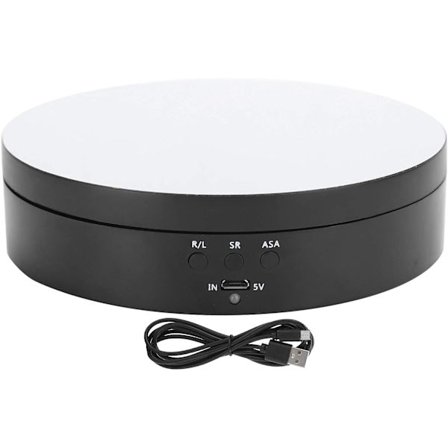 Roterande Visningsställ, 360 Grader, 3 Hastigheter, USB-Laddare, 5.43"