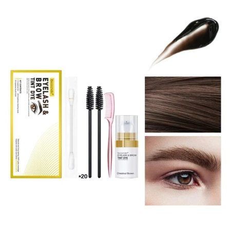 Lash & Brow Color Kit, Professionellt semi-permanent 2-i-1 Ögonfrans- & ögonbrynsfärgningskit Långvarigt för salong och hemmabruk Brun szq