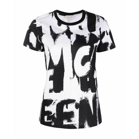 Alexander McQueen, T-shirt Wit, Dames, Maat:XS,Cotton,print