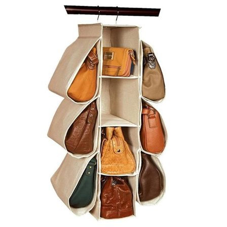 Handväska förvaringsställ 10 fack hängande påse arrangör The