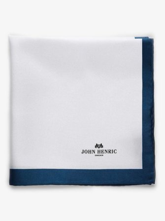 John Henric Men's Dunkelblaues & Weißes Einstecktuch Size Onesize