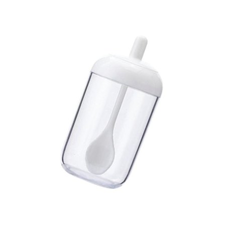 Transparenta burkar Runda Kryddförvaringsburkar Kök (vit)