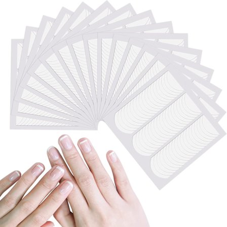 Måneformet Design Franske Negle Stickers, 24 Ark Fransk Manicure Stickers, Franske Tip Stickers, Selvklæbende