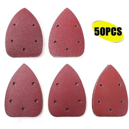 Sandpapirark 50 stk. 140 x 140 x 100 mm, Korn 10 x 40-60-80-100-240, 5 huller, Slibeark - ASD2A