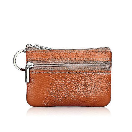 Plånboksfodral för män och kvinnor, kort, mynt, nyckel, mini-plånbok, växelväska (brun)