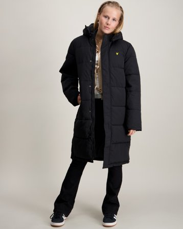 Lyle & Scott Ripstop Panel Longline Puffer Svart Jackor Tjej - Kids Brand Store