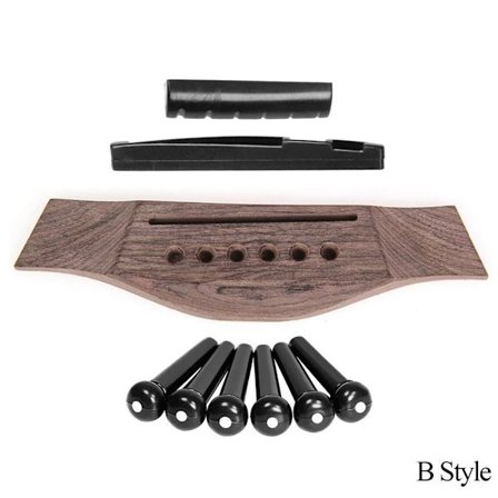 Akustisk gitar trebro av tre forbedrer lydkvalitet bro sadelpinner mutter erstatningsdeler for akustisk gitar