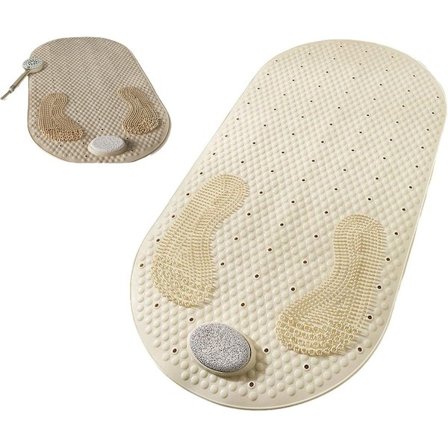 Skridsikker bademåtte - bademåtte med sugekopper og massage - skridsikker brusekabine måtte - 80x40cm