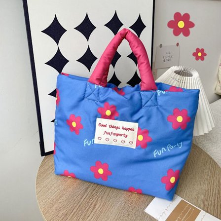 Bomullsfylld axelväska Tygväska 3 3