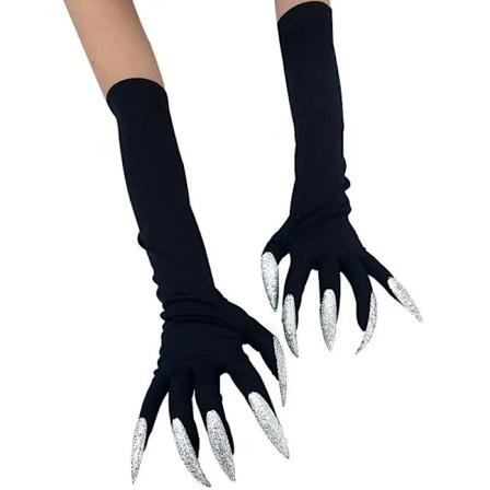 Seje Halloween-handsker lange sektion spøgelsesklo klæd-ud handsker moderigtige røde lange negle Cosplay Halloween sjove handsker A529 A529-2 One Size
