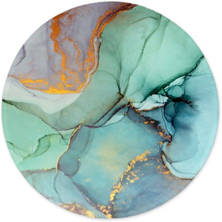 Rund musematte, musematte, sklisikker gummibase, moderne marmorering