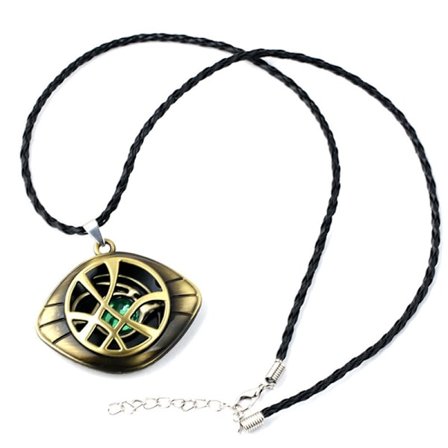 Antikk Doctor Strange Crysta Halskjede Agamotto Eye Pendant Lea