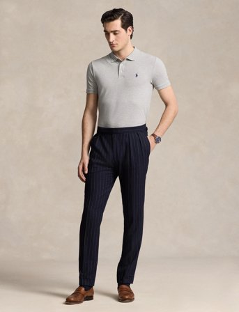 Polo Ralph Lauren Custom Slim Fit Stretch Mesh Polo Shirt - Grey - XL