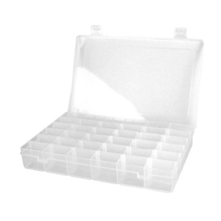 Plastlåda - För förvaring av pärlor - 36 lådor - 27,5 x 17,5 x 4 cm