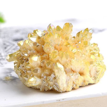 Naturlig Kristallkluster Blå Kvarts Healing Reiki Stenspets