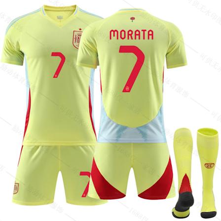 Mub- 2024 Spania borte EM fotballdrakt 7 MORATA YZ 7 MORATA M