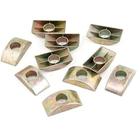 10 stk. 8 mm hul diameter bronzefarvede møbelsamlingsmøtrikker halvmåne møtrikspændeskiver til samling af møbler.