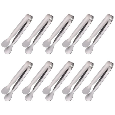 10 stk. sukkertænger, rustfrit stål istænger til fest, slik salat kagetænger til familiefest bar