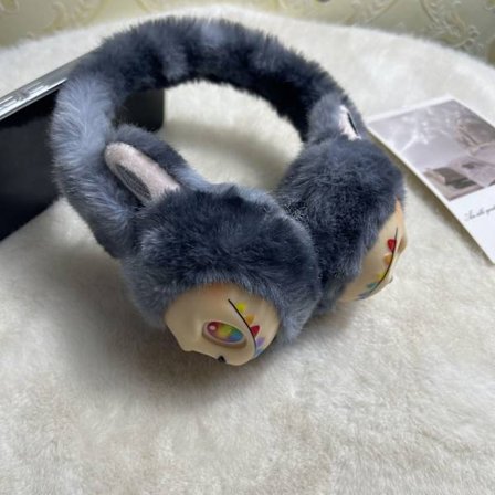 Monsters Mjuk plysjagtig fluffy ørevarmer til børn Børns vintervarme plysjagtige øremuffer med søde katteører Tie-dye pels hue