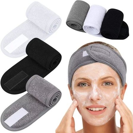 3-pak ansigt, spa, makeup, brusebad, sports pandebånd, justerbar St