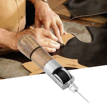 Lærhåndverk Automatisk Låsesting Sy Syl Verktøysett med 2 Nåler