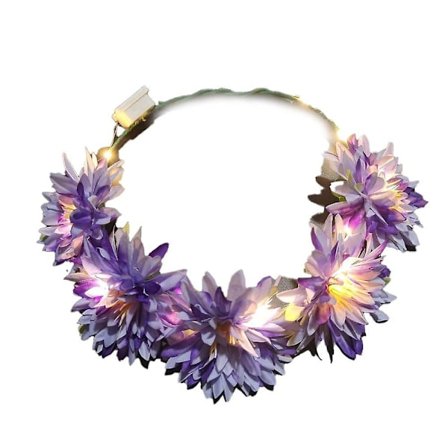 LED-blomsterkrona, blomsterkrans diadem lysande LED-blomster huvudbonad blomsterhuvudbonad