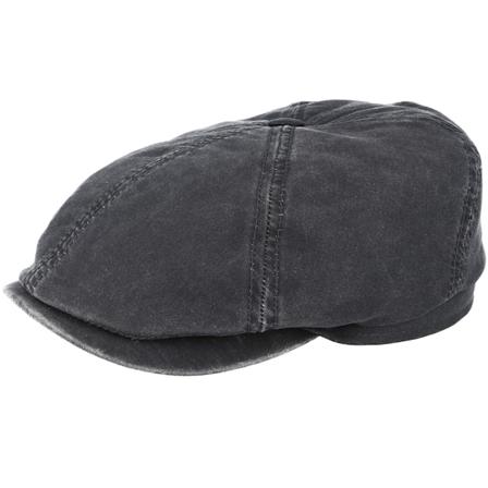 Stetson - 6-Panel Co/Pes Dark Grey Flat Cap Flatcap Grey Cap - @ Hatstore