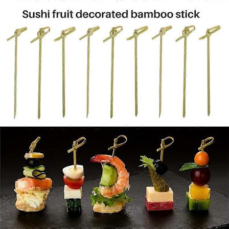 500 kpl bambu cocktailtikkuja, cocktail-hammastikkuja, bambuvartaita, hammastikkuja, sopii alkupaloille, 4 tuumaa