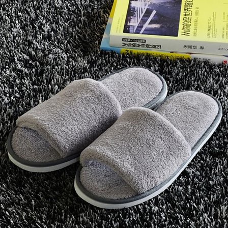 Dam Fleece Varma Tofflor Hotell Gäst Flip Flops Inomhus H
