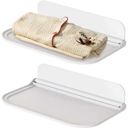 Set om 2, Vägg hylla utan borrning Badrum hylla Lätt