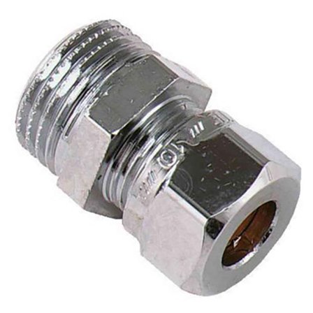 Vatette FG032083520 Klemringkobling rett, forkrommet, utv gjenge, 18 mm x G15, Installasjon