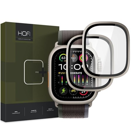 HERDET GLASS HOFI GLASSKLOKKE 2-PAK. APPLE WATCH ULTRA 1/2 (49MM) TITANIUM