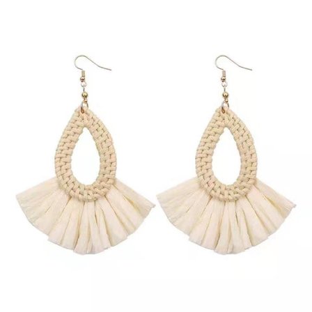 Flerlagiga tofspendientes Tiered Bohemian tofspendientes Dangle örhängen f